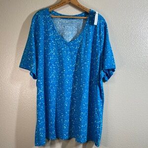 NWT Lane Bryant Classic Perfect Sleeve Tee V neck Ditzy Floral print sz 26/28